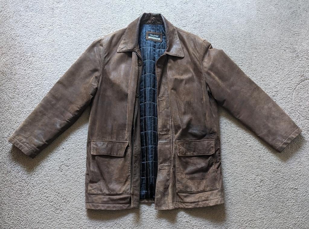 Leren Suede Jas - Merk: Trapper (Original Leatherwear), Bruin, Maat 48/50 (M), Ophalen of Verzenden, Zo goed als nieuw