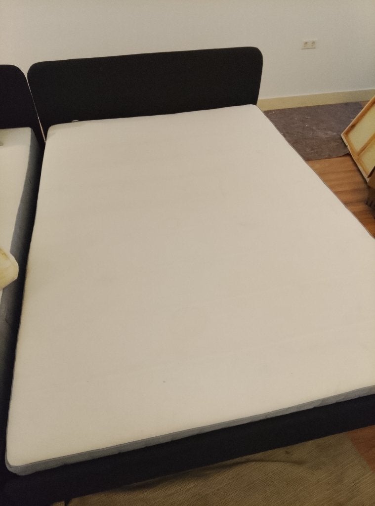 Gratis ophalen vrijwel nieuw Ikea bed VESTERÖY 140x200, Ophalen, Blauw, Ikea netjes, Tweepersoons