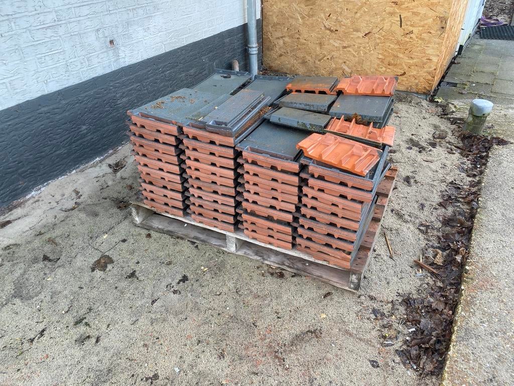 Dakpannen plat antraciet, Ophalen, Gebruikt, Steen of Klei, Zwart