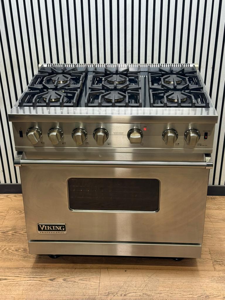 Luxe VIKING Gasfornuis 6 pits RVS 91 cm, Witgoed en Apparatuur, Fornuizen, Hete lucht, Fornello Esperta, Ophalen of Verzenden