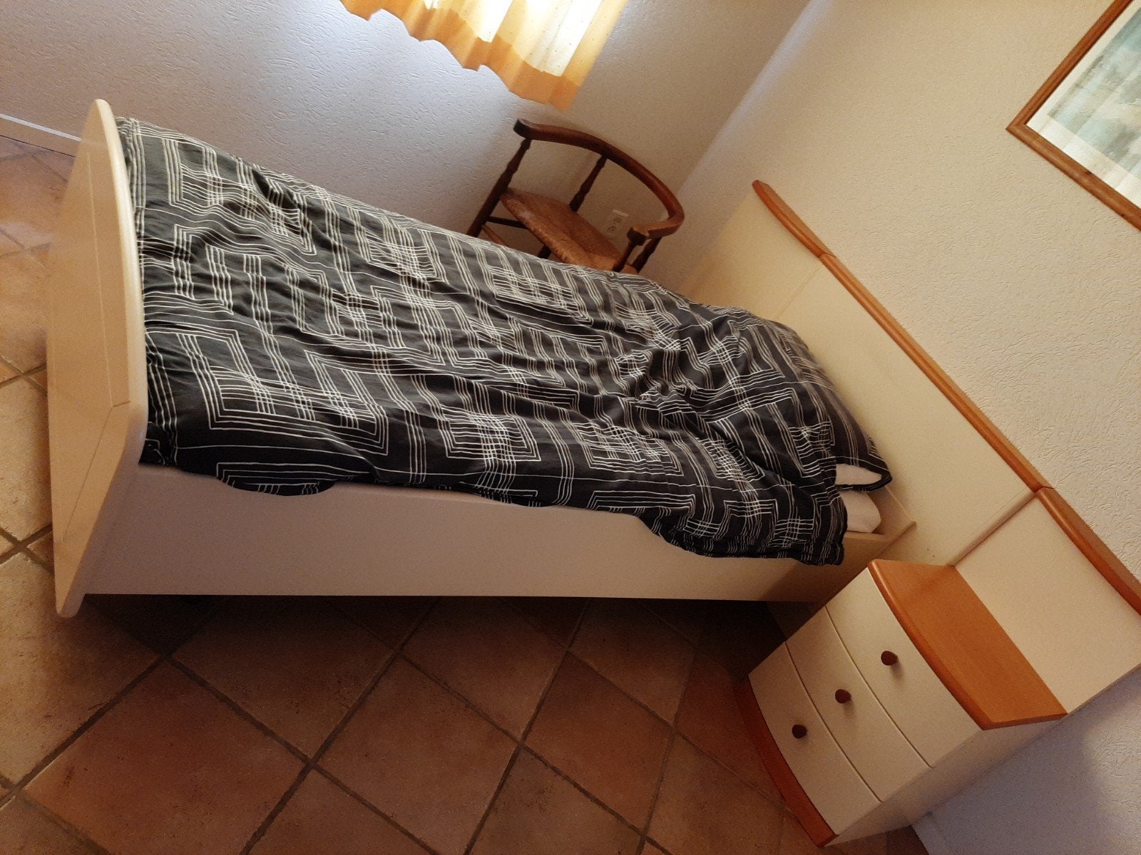 Eenpersoons Auping Bed met Nachtkastjes - 90x200 cm, Ophalen, Gebruikt, 90 cm, Eenpersoons