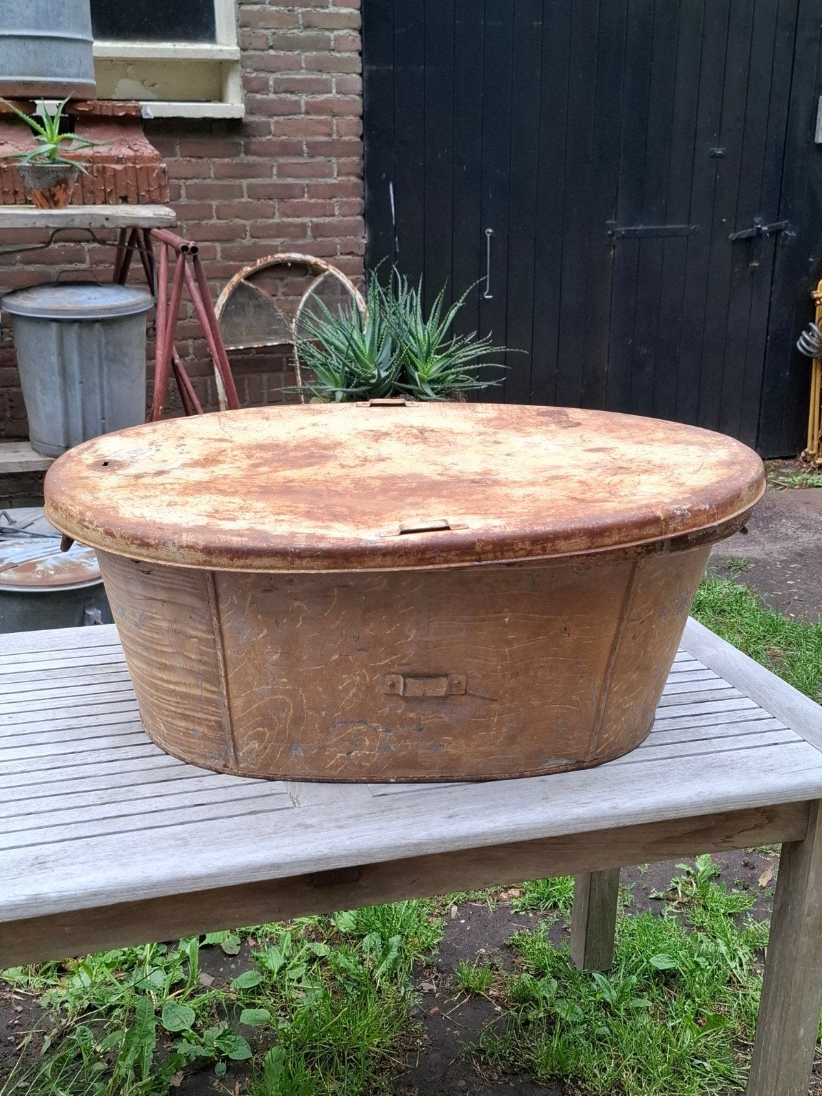 Antiek Britse militaire veldbadkuip Britisch campaign bath, T, Ophalen of Verzenden, N, Engeland