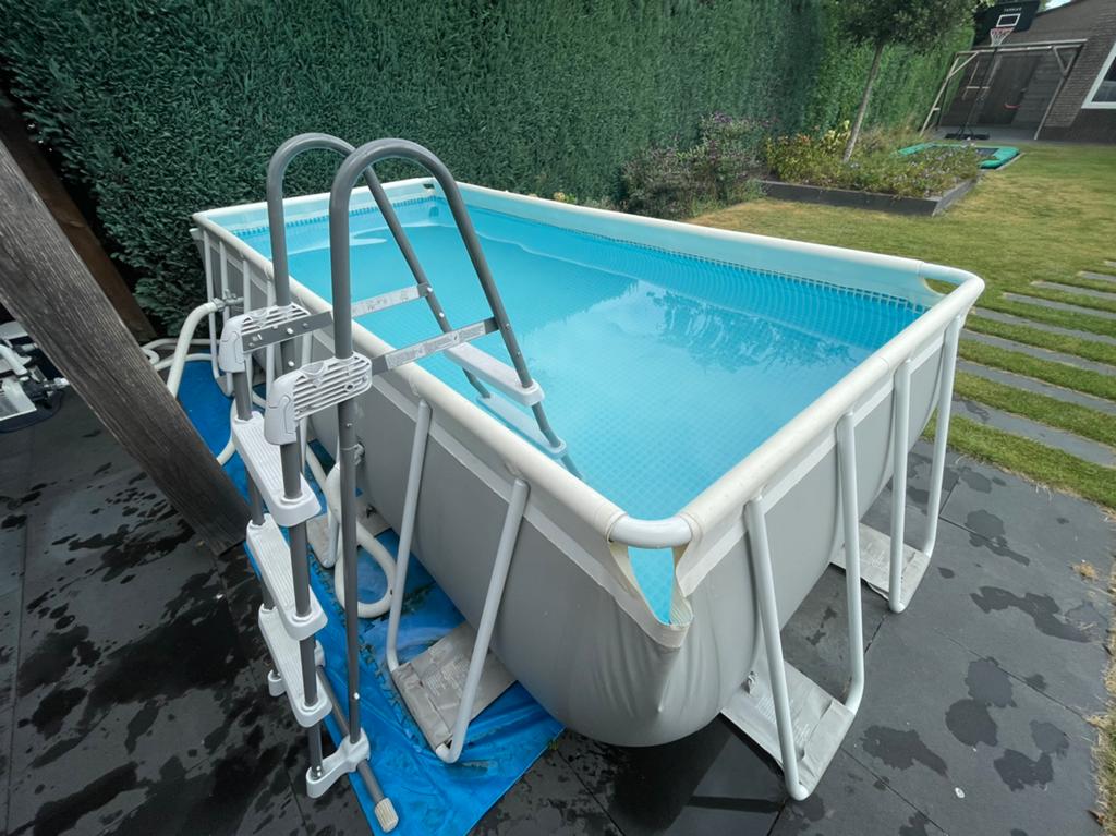 Intex zwembad 4x2mtr met zandfilterpomp en warmtepomp, Gebruikt, 200 tot 300 cm, Rechthoekig, Ophalen