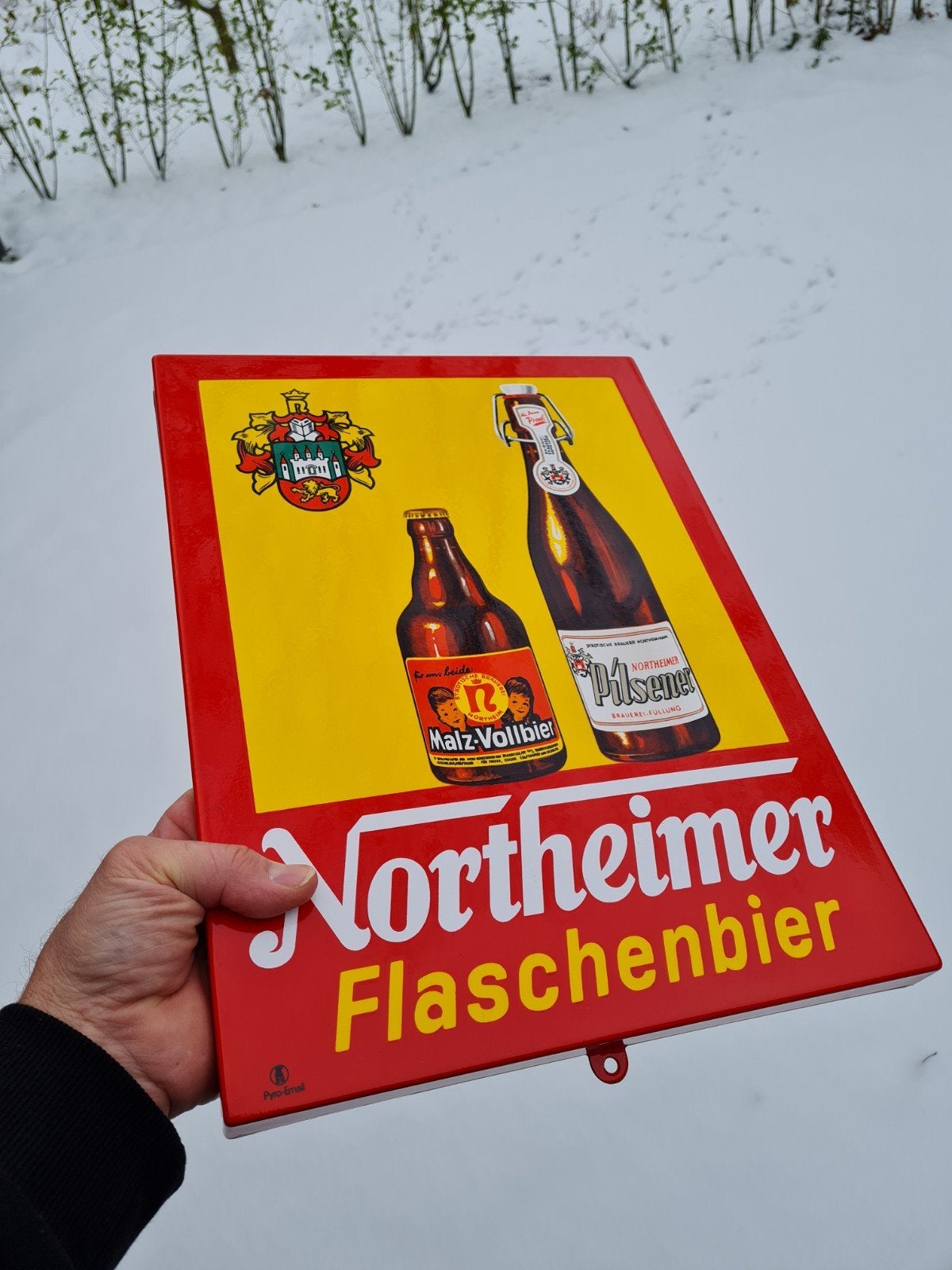 northeimer emaille bord, Verzamelen, Ophalen of Verzenden, Zo goed als nieuw, Reclamebord
