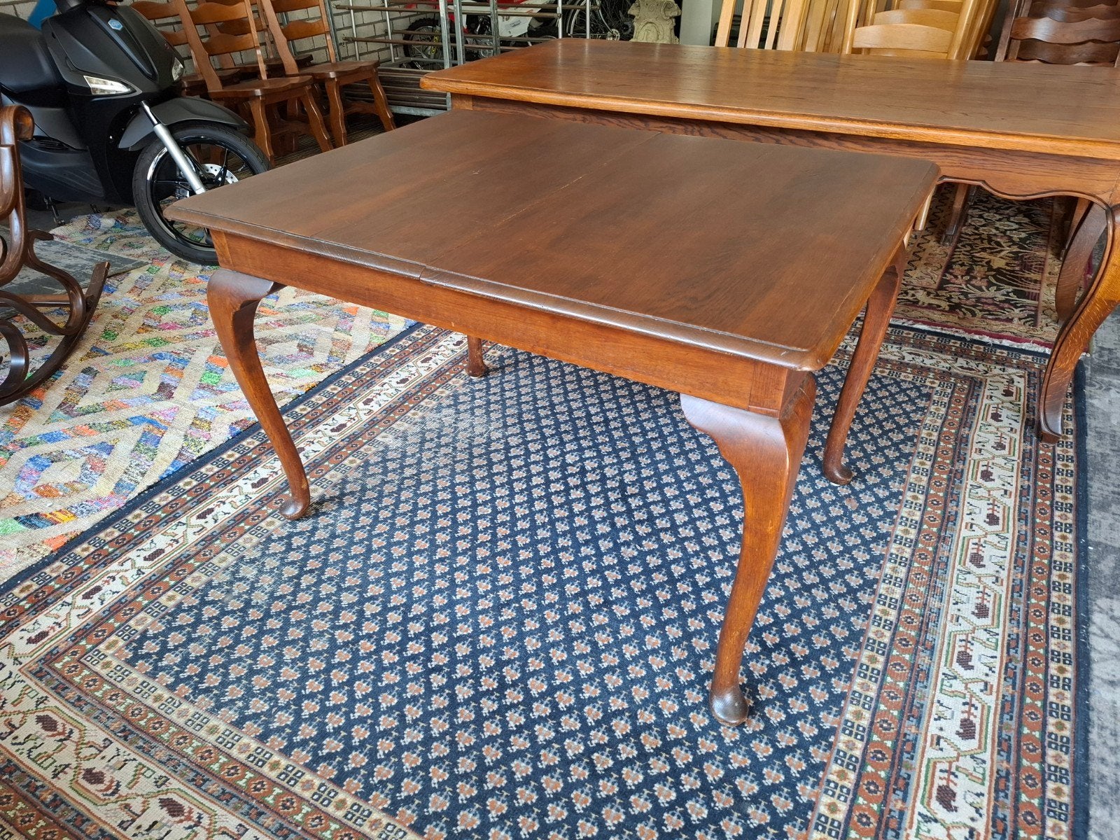 Leuke vintage houten uitschuif tafel eettafel. Zie omschr,, Ophalen