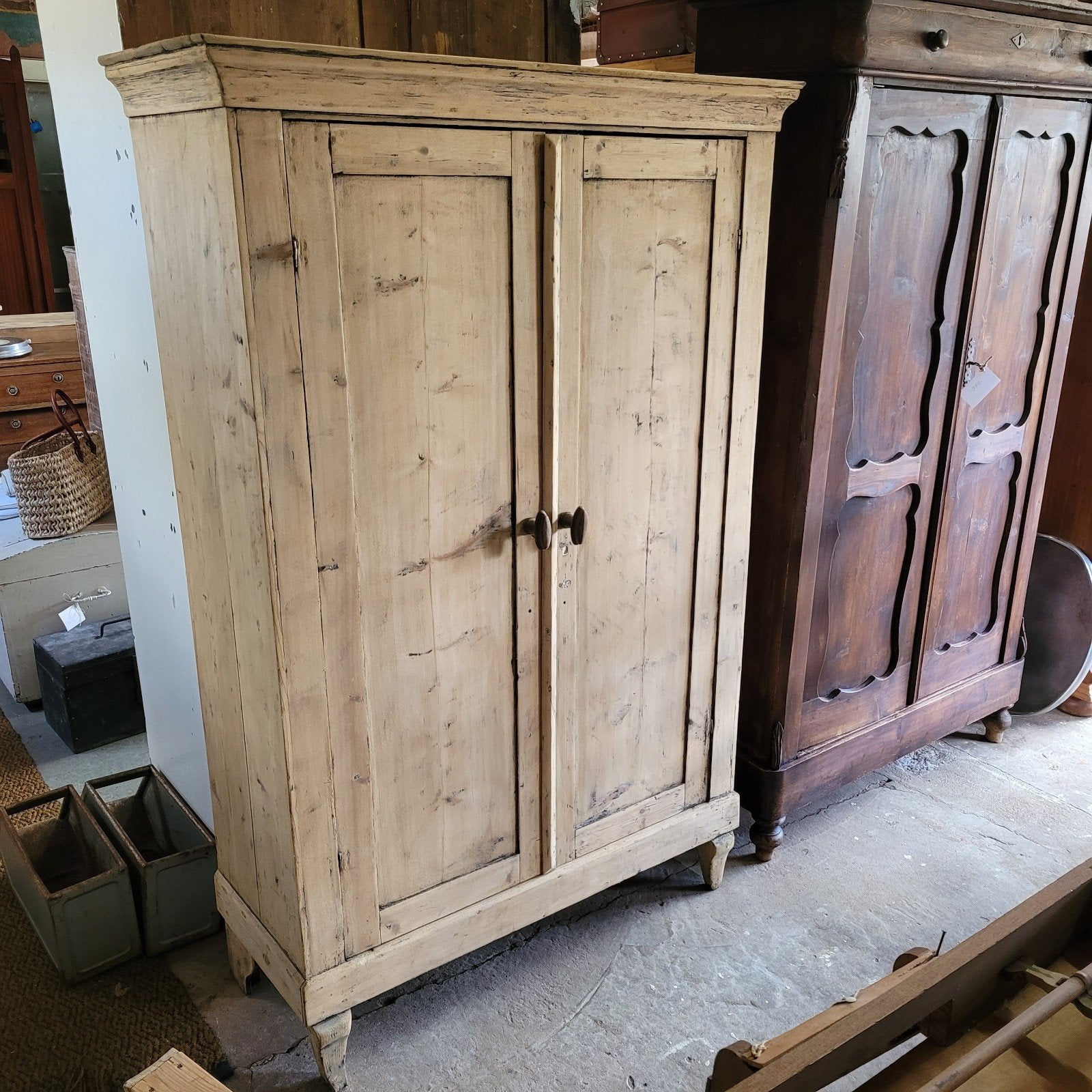 Brocante oude geschuurde kast servieskast keukenkast, Ophalen
