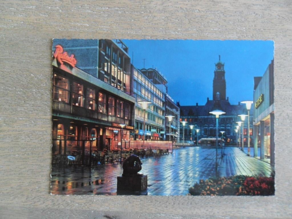 Rotterdam, Stadhuisplein Rutecks 's avonds 1982, Verzenden, 1980 tot heden, Ongelopen, Zuid-Holland