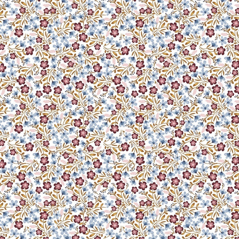 COUPON : Jersey stof kleine bloemen, Hobby en Vrije tijd, Stoffen en Lappen, Overige kleuren, 120 cm of meer, Nieuw, Ophalen of Verzenden