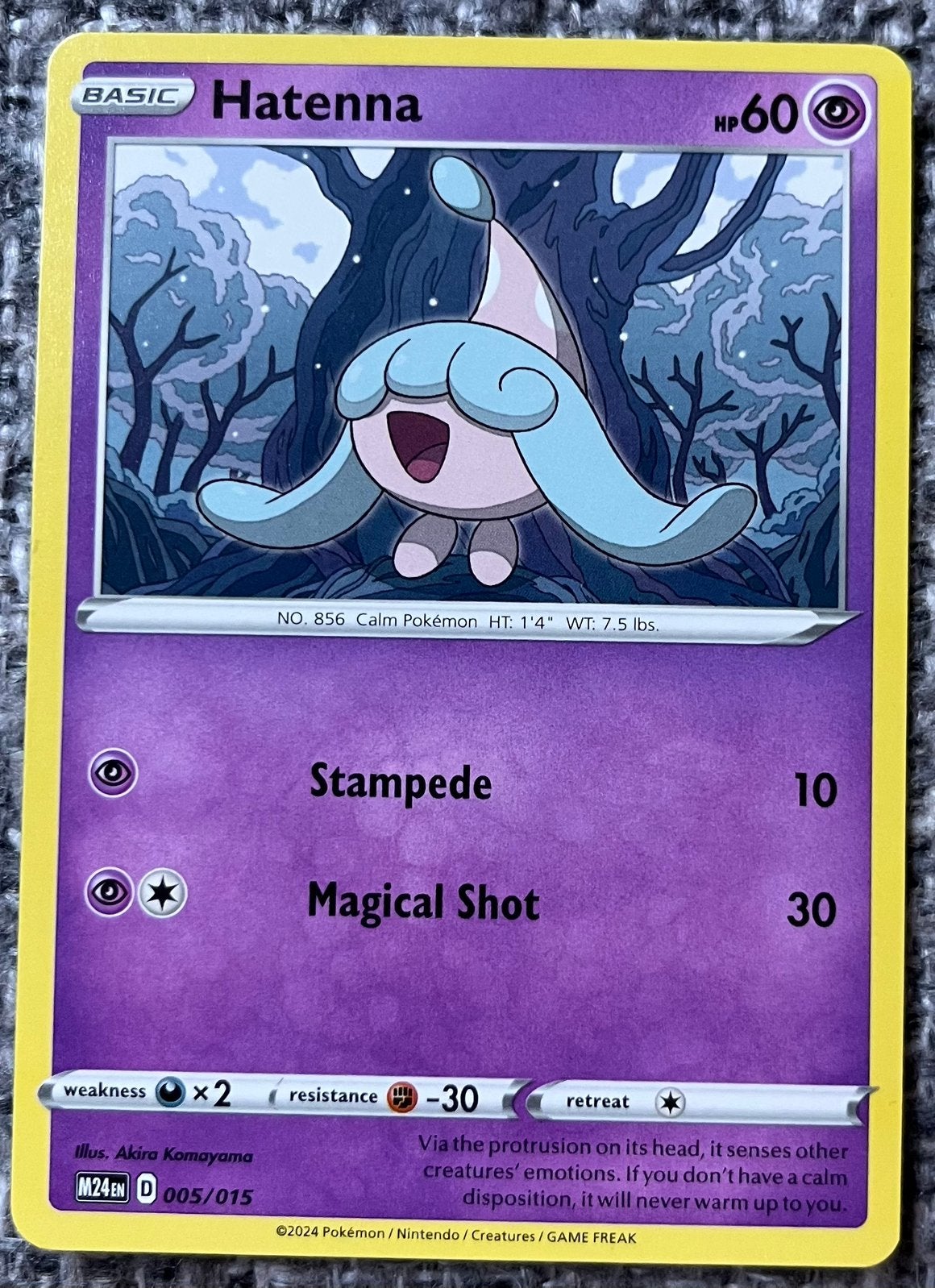 Pokémonkaart van Hatenna (856) • McDonald’s (005/015), Hobby en Vrije tijd, Verzenden, Nieuw, Losse kaart