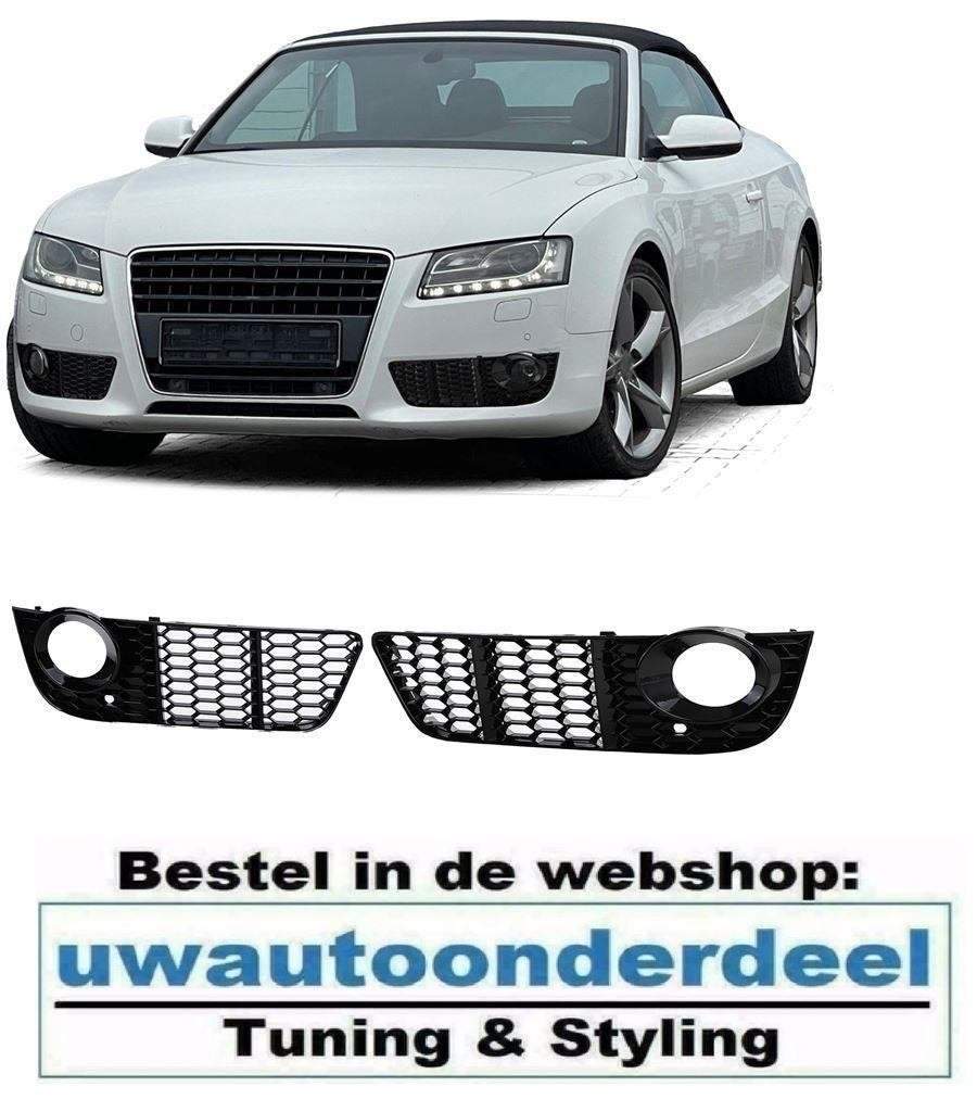 Honingraat Grill Afdekkap Mistlampen Zwart Voor Audi A5 8T, Verzenden, Automotive Parts, A.parts@hotmail.nl, Trasmolenlaan 12 3447 GZ Woerden