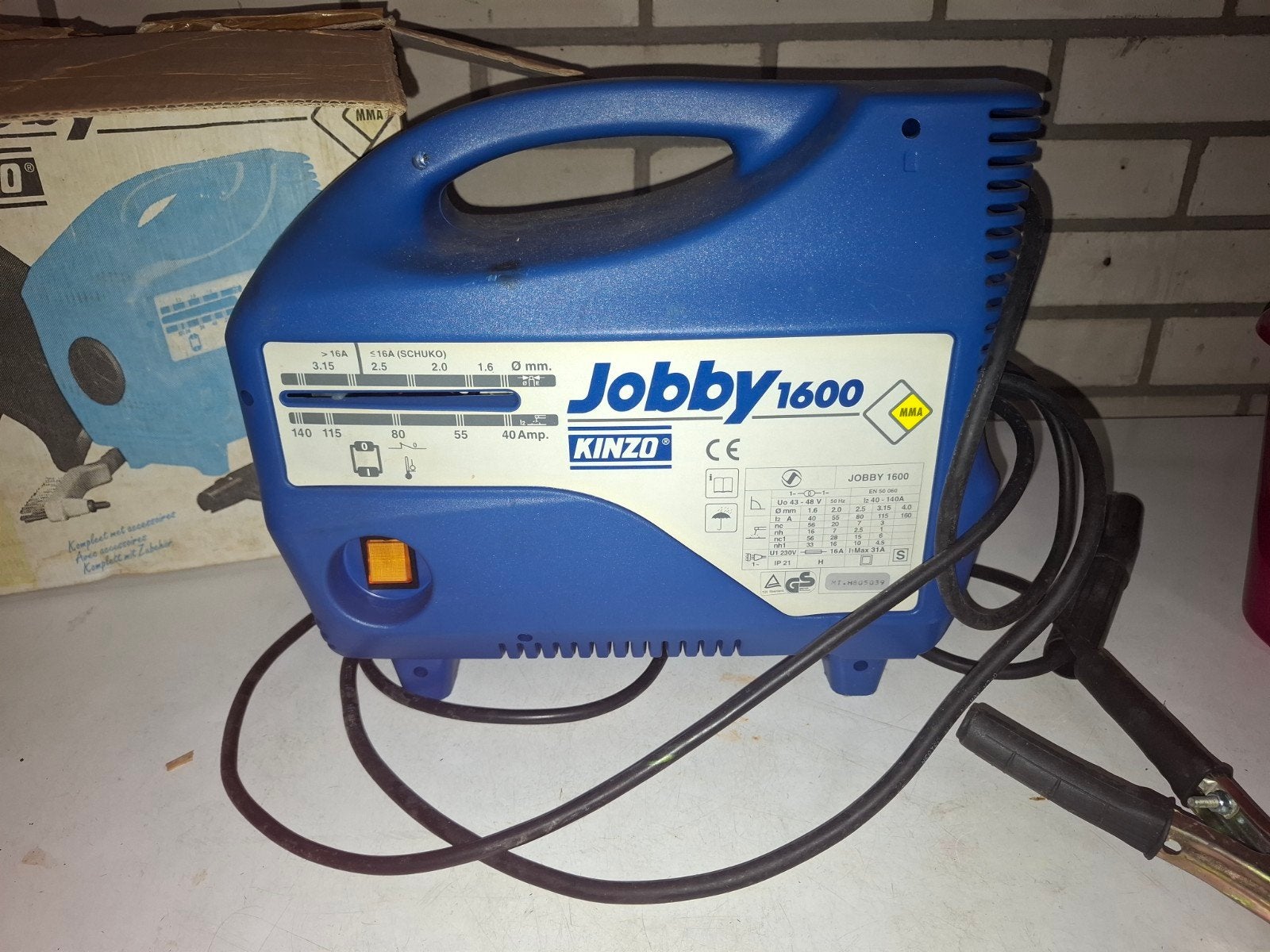 Jobby Kinzo 1600 Draagbaar Lasapparaat MMA, Ophalen of Verzenden, Gebruikt, Minder dan 150 ampère, Elektroden