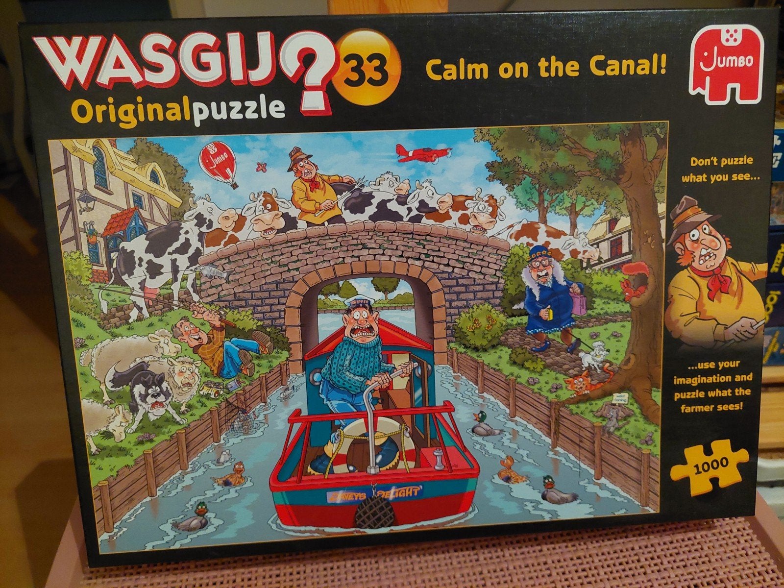 WASGIJ? 33 Calm on the Canal! Originalpuzzel 1000 stukjes, Ophalen, 500 t/m 1500 stukjes, Zo goed als nieuw, Legpuzzel