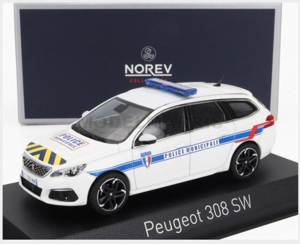 Peugeot 308 SW 2018 "Police Municipale" Wit 1:43 Norev, Tschuiten@hotmail.com, Auto, Frankrijk, Norev