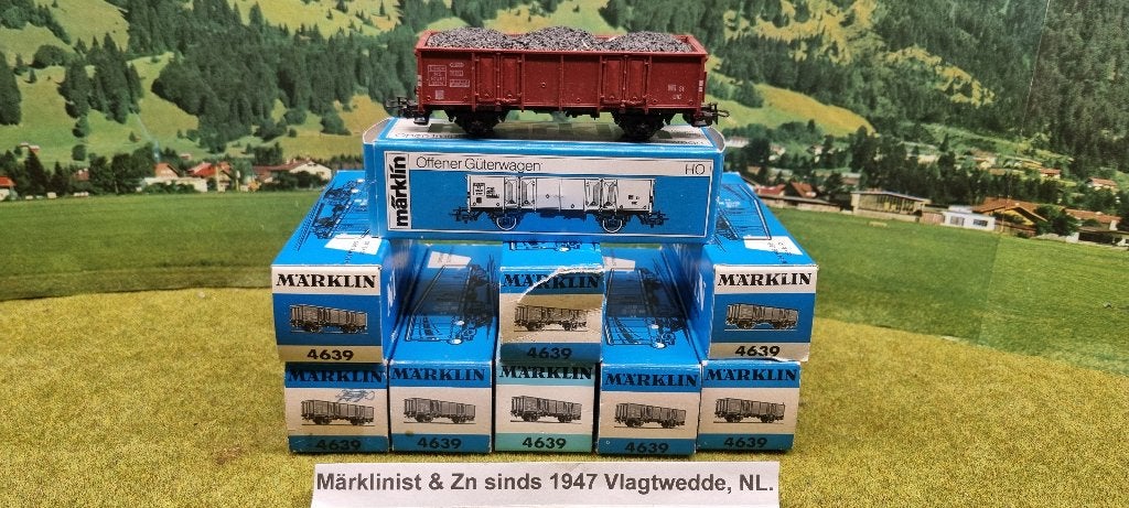 Marklin 9 x Lage bakkolen wagon in dozen, Wisselstroom, Gebruikt, Analoog, Wagon