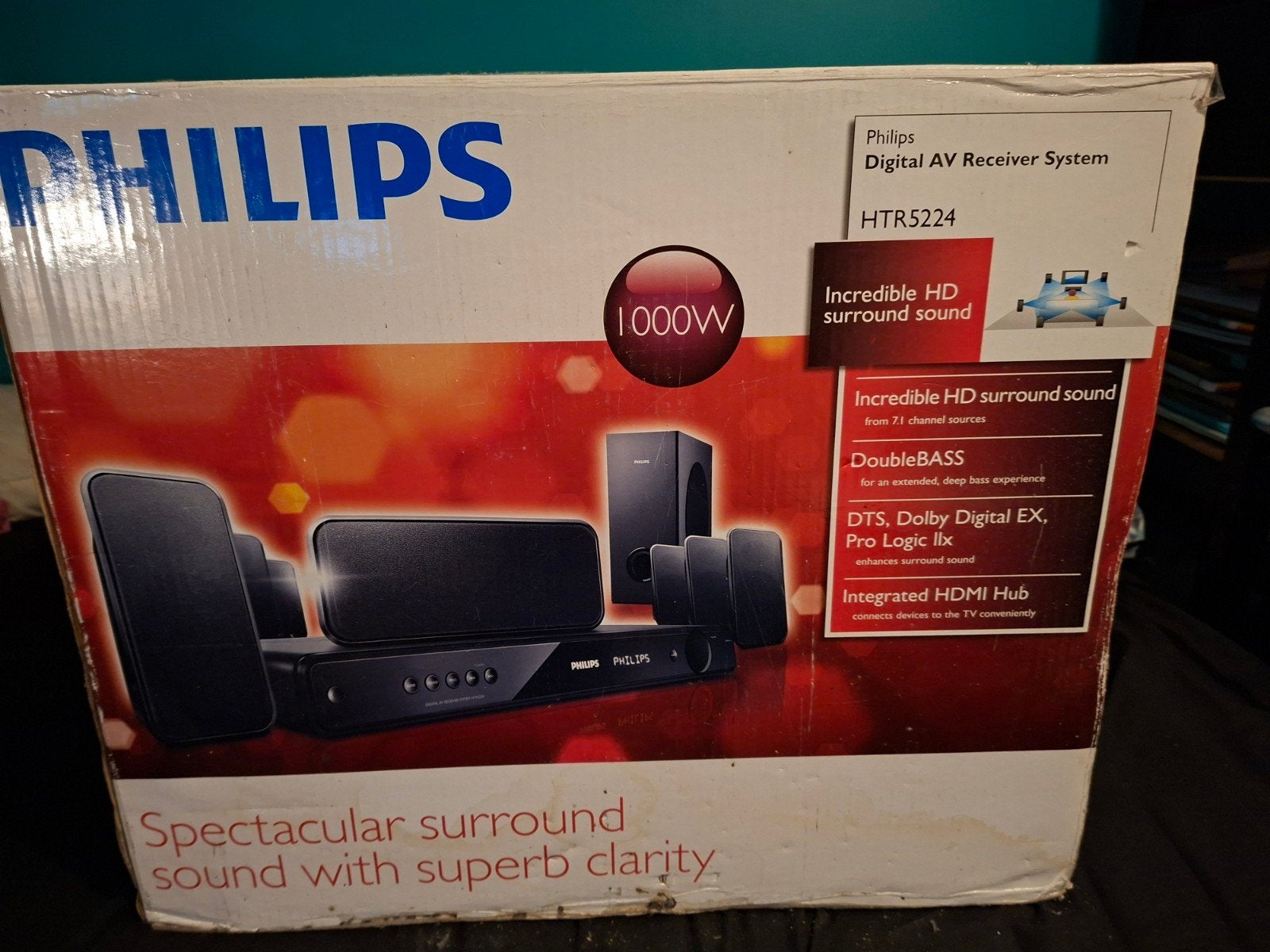 Philips HTR5224 Home Cinema Set - 1000W Surround Sound, Ophalen, Philips, Overige systemen, 70 watt of meer