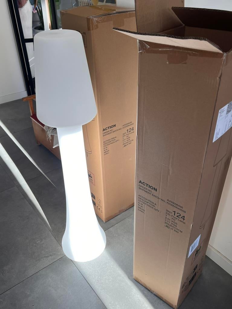 2x led buitenlamp xl action nieuw in doos tuinlamp, Ophalen, Minder dan 50 watt, Wandlamp, Rvs