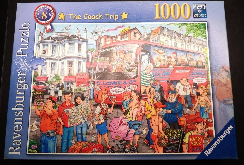 Ravensburger puzzel The coach Trip, Ophalen of Verzenden, 500 t/m 1500 stukjes, Zo goed als nieuw, Legpuzzel