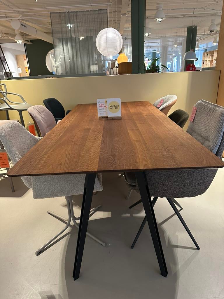Qliv eettafel on top gerookt frans eiken - geolied naturel, Huis en Inrichting, Ophalen, Zo goed als nieuw, 75 tot 100 cm