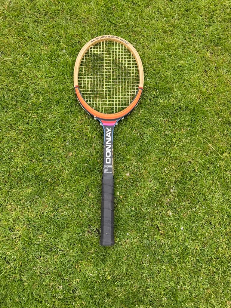 Klassiek houten Donnay tennisracket Björn Borg model Vintage, Sport en Fitness, Tennis, Ophalen of Verzenden, Zo goed als nieuw