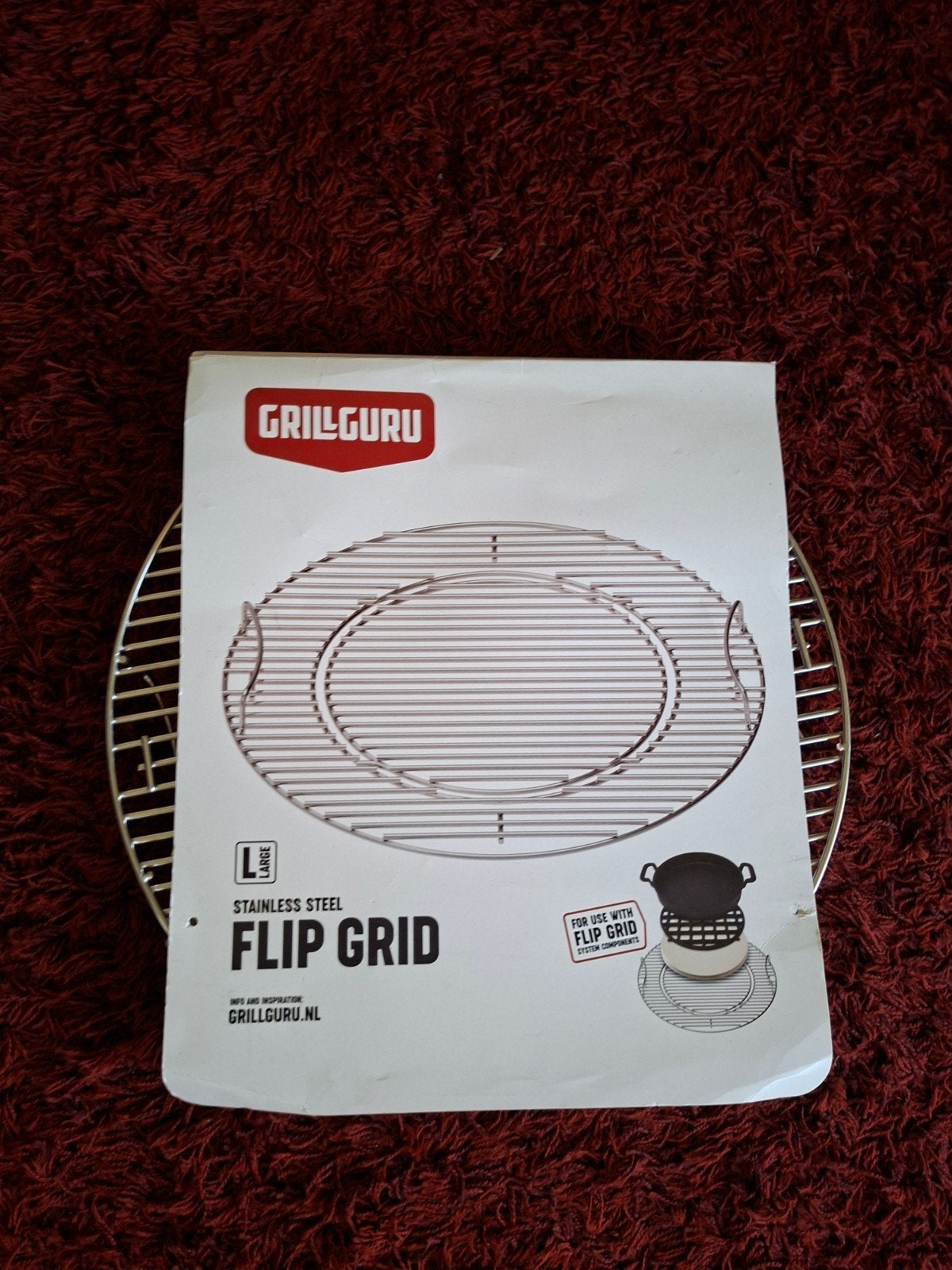 NIEUW Grill Guru Flip Grid RVS Rooster - Large, Ophalen, Nieuw, Grill Guru