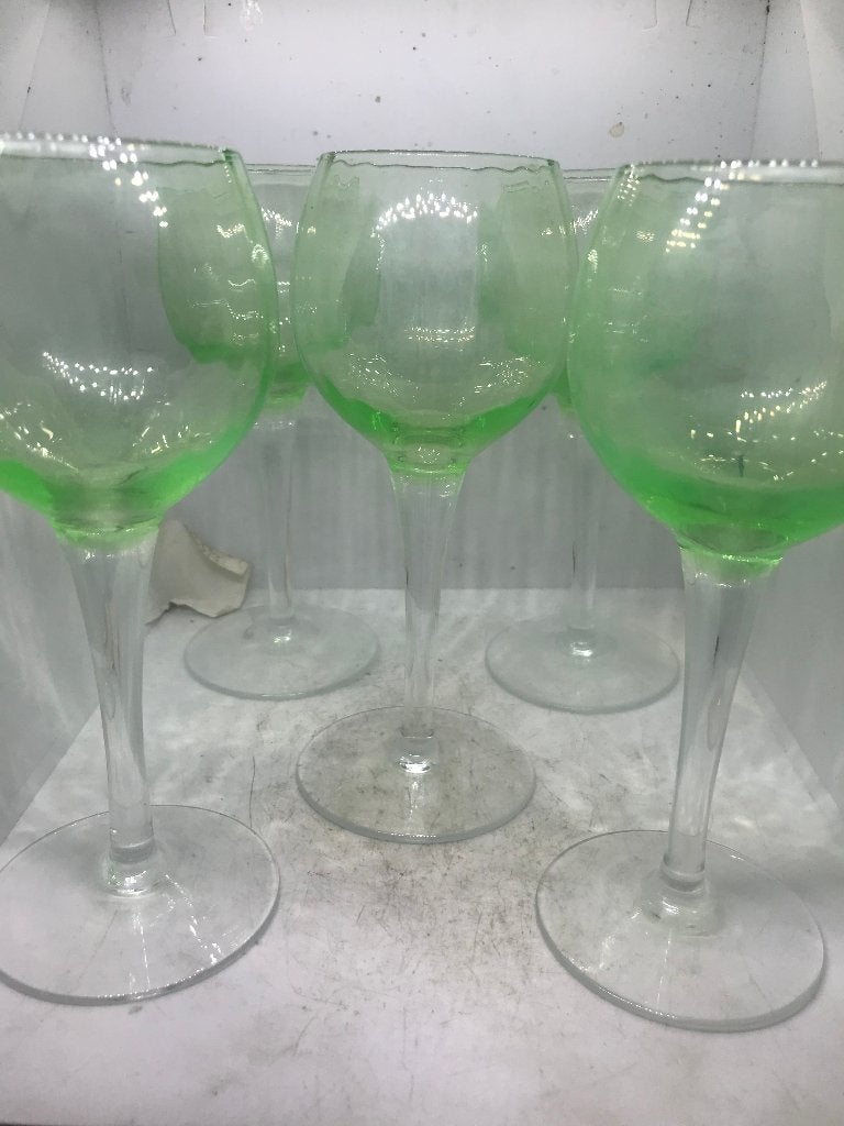 anna groen leerdam maastricht 5 glazen, Antiek en Kunst, Antiek | Glas en Kristal, Ophalen of Verzenden