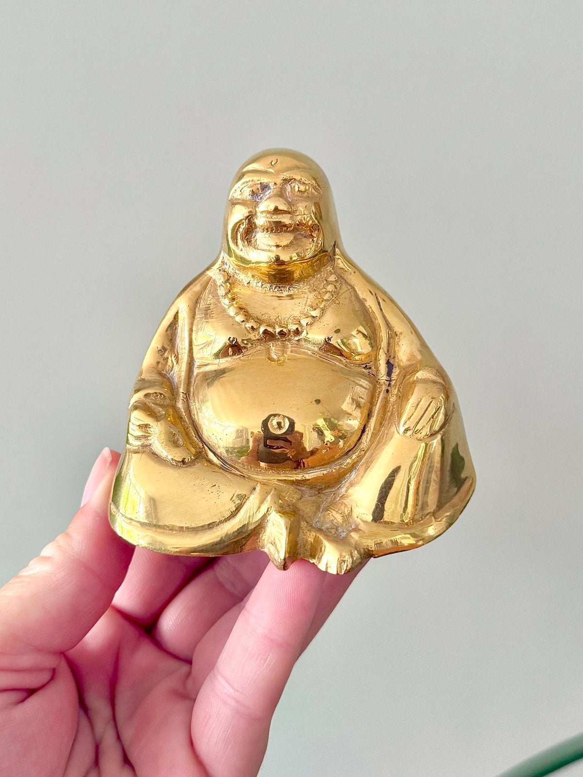 Vintage messing boeddha buddha beeldje, Ophalen of Verzenden, Gebruikt