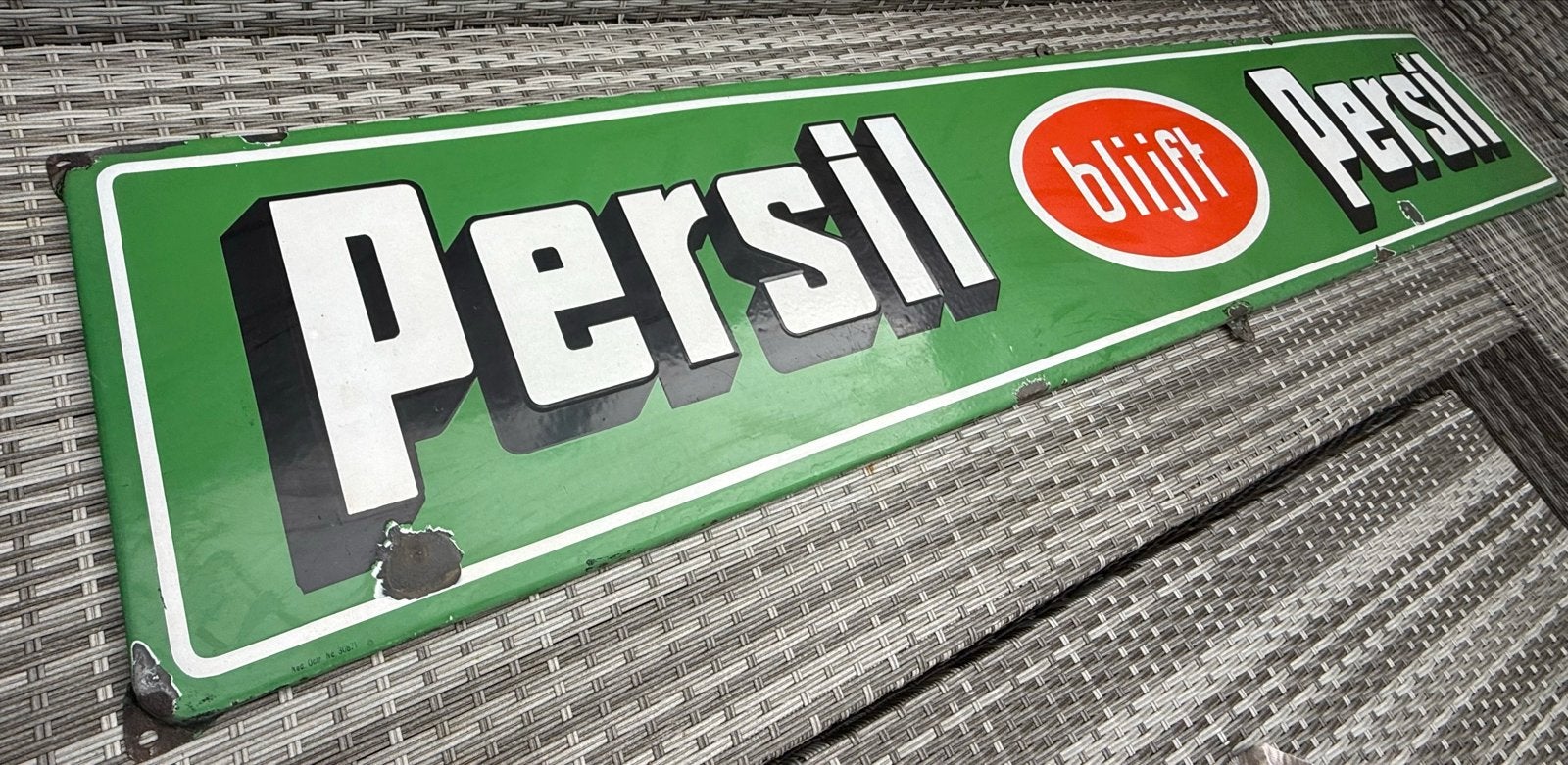 Emaille Reclamebord Persil, Ophalen, Reclamebord