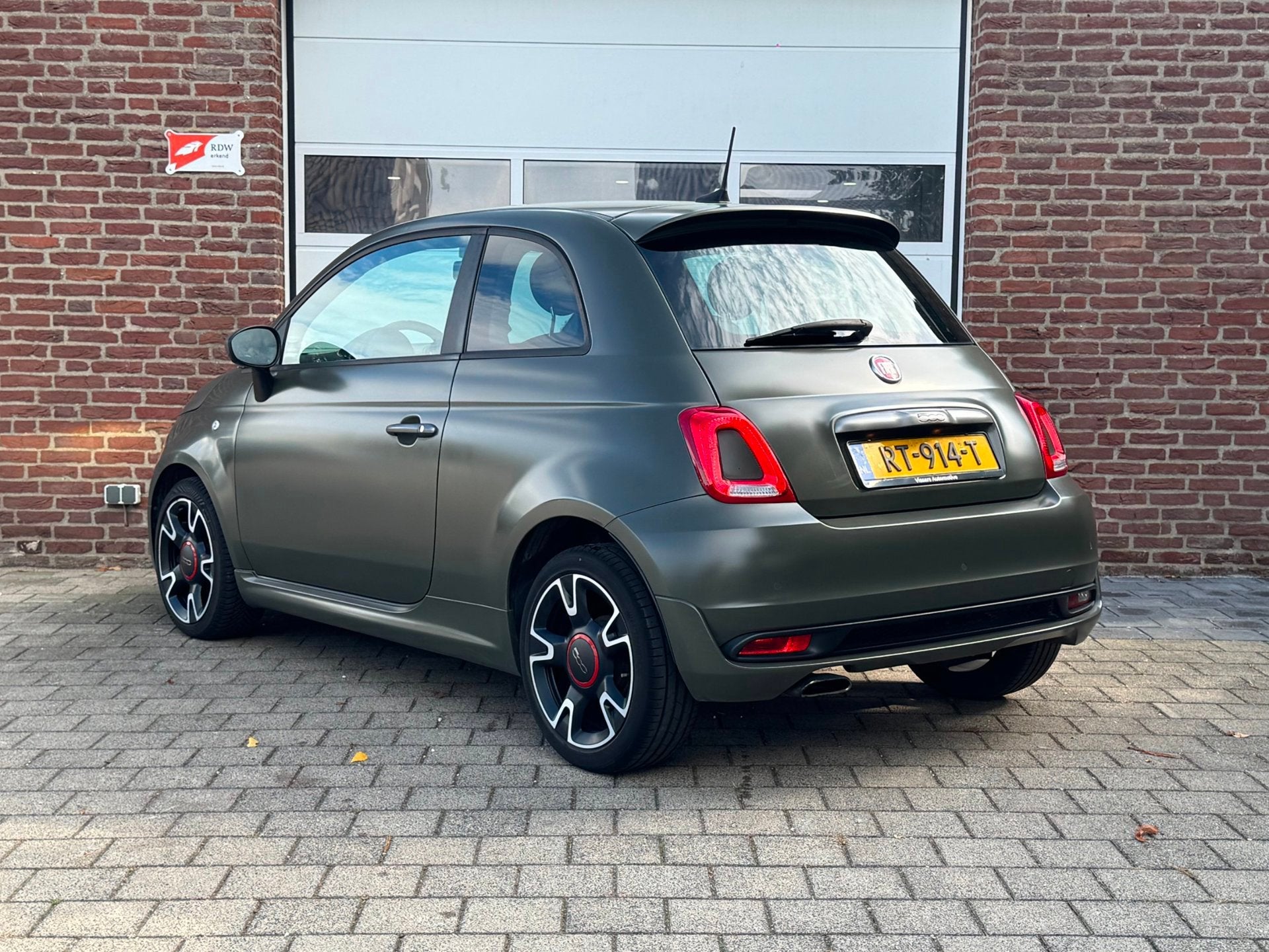 Fiat 500 0.9 TwinAir Turbo Sport|Mat-Groen|Beats|NAP|, Voorwielaandrijving, Gebruikt, Leder en Stof, 905 kg