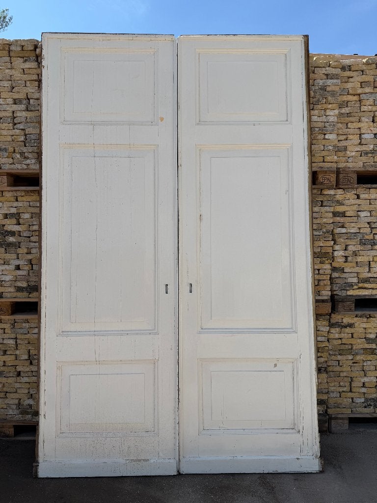 Set antieke schuif / en-suite deuren dicht 285x178cm.