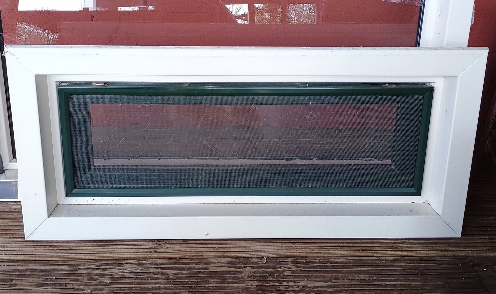 Kunststof kozijn creme/groen, Doe-het-zelf en Verbouw, Kunststof, Gebruikt, Raamkozijn, Minder dan 75 cm