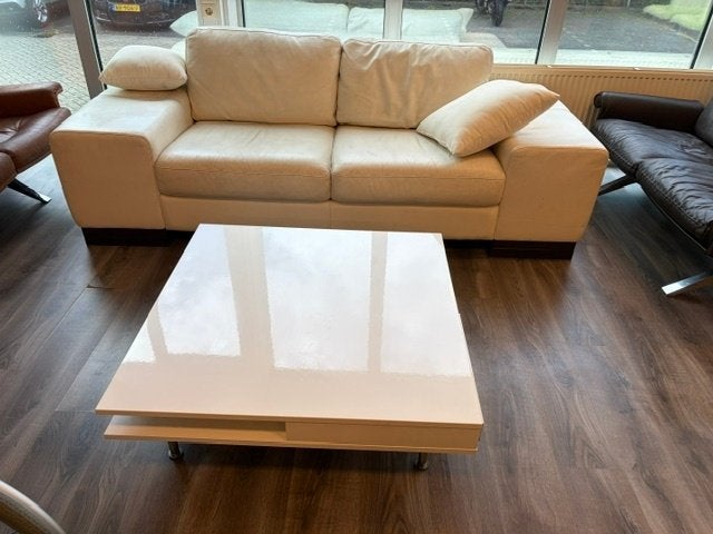 Salontafel hoogglans wit, Huis en Inrichting, Gebruikt, 100 tot 150 cm, Vierkant, 5 – 50