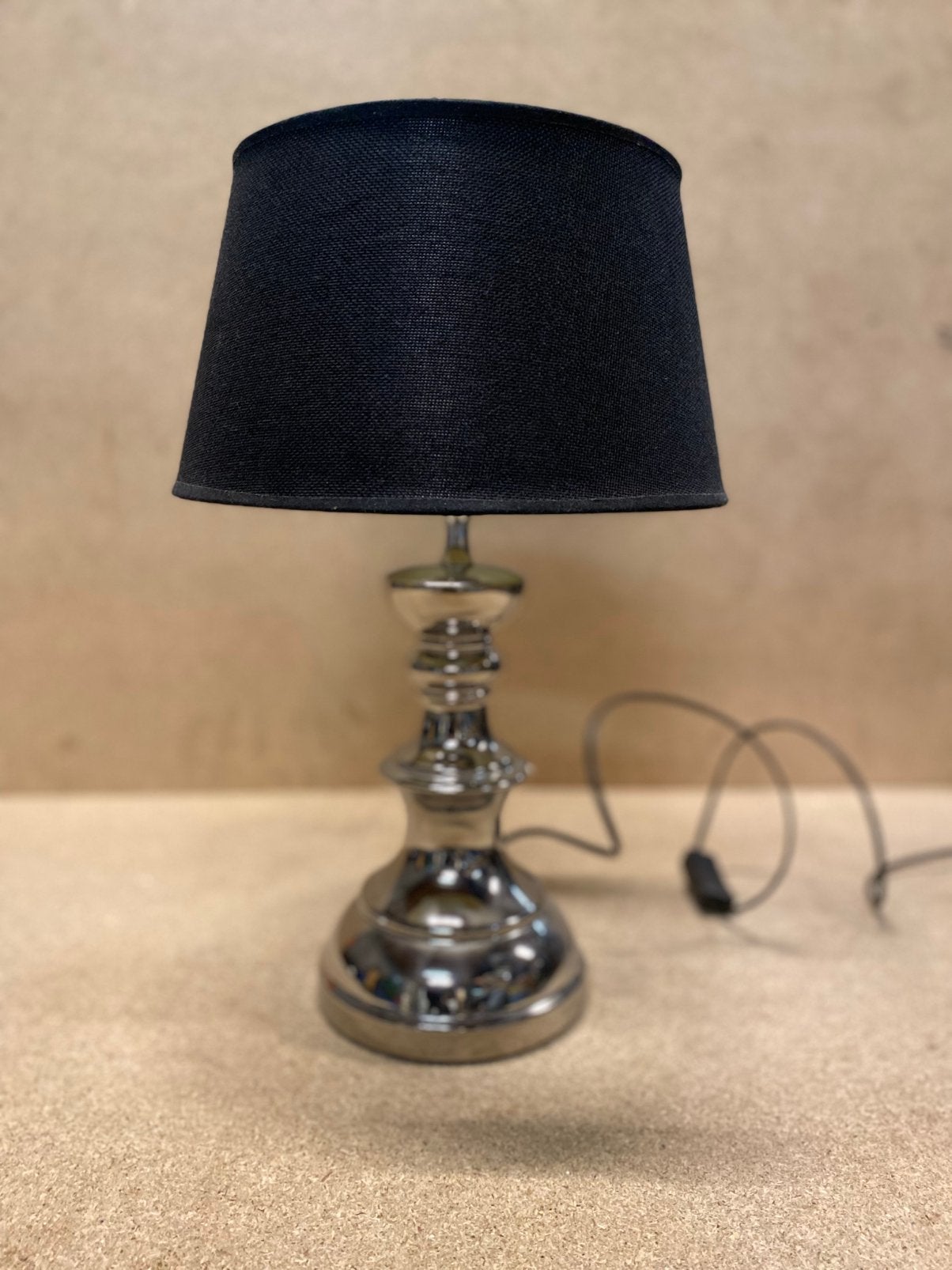 Schemerlamp tafellamp zwart zilver porseleine voet, Zilver, Ophalen of Verzenden, Gebruikt, Schemerlamp