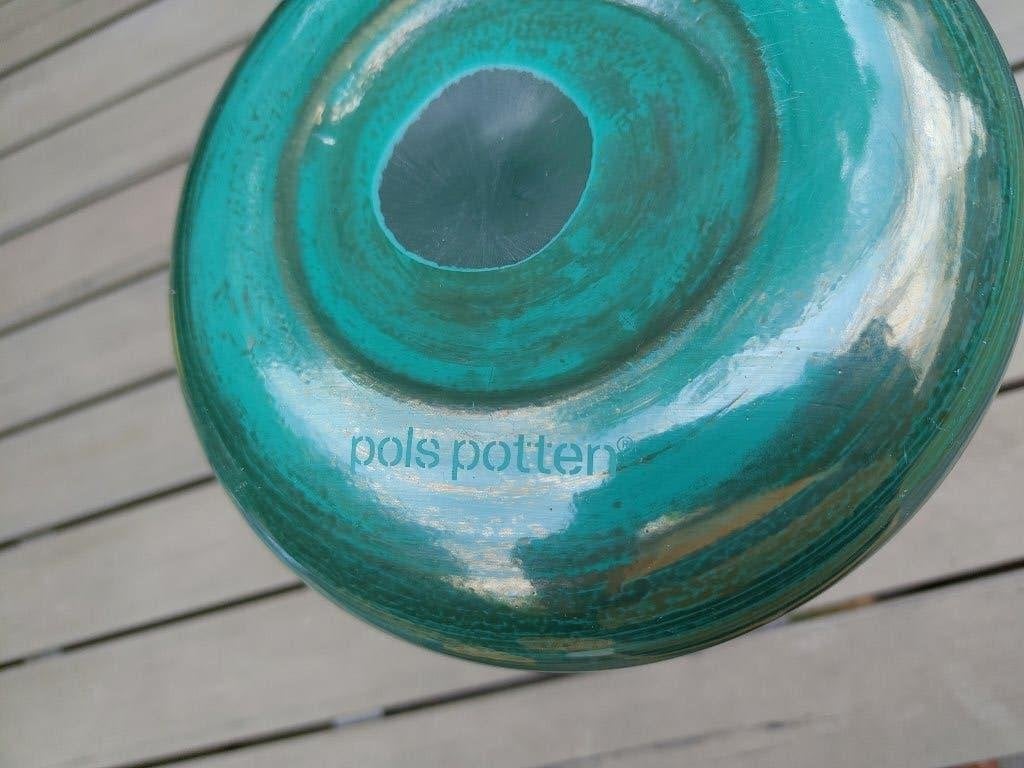 Exclusieve POLS POTTEN bronsgroene vaas, Huis en Inrichting, Ophalen, 34 cm, Groen, Glas