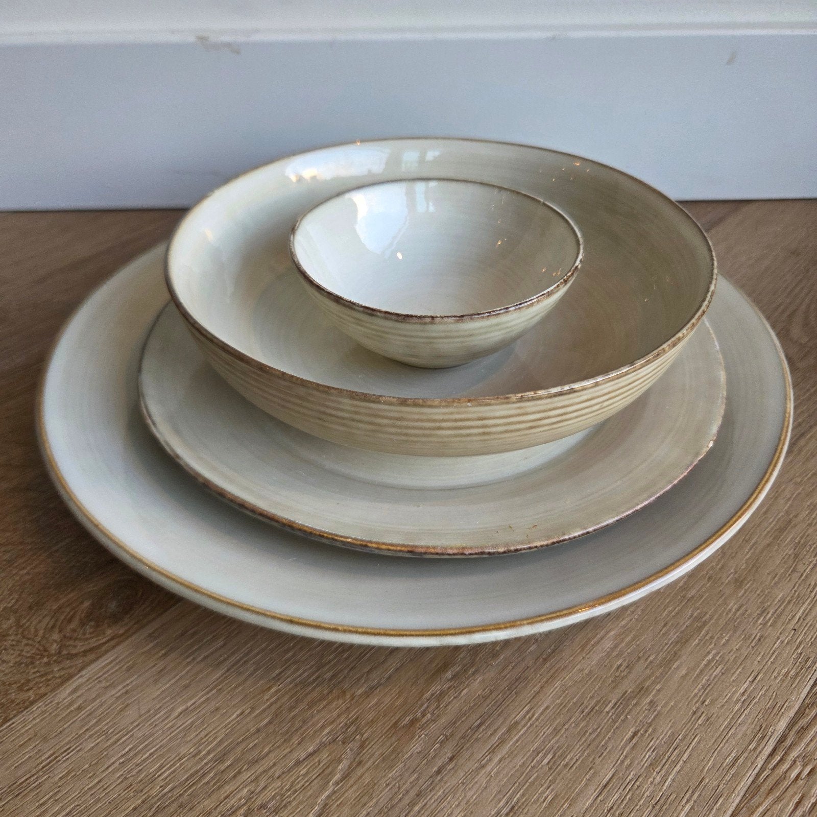 Beige serviesset, Gebruikt, Keramiek, Ophalen of Verzenden, Overige stijlen
