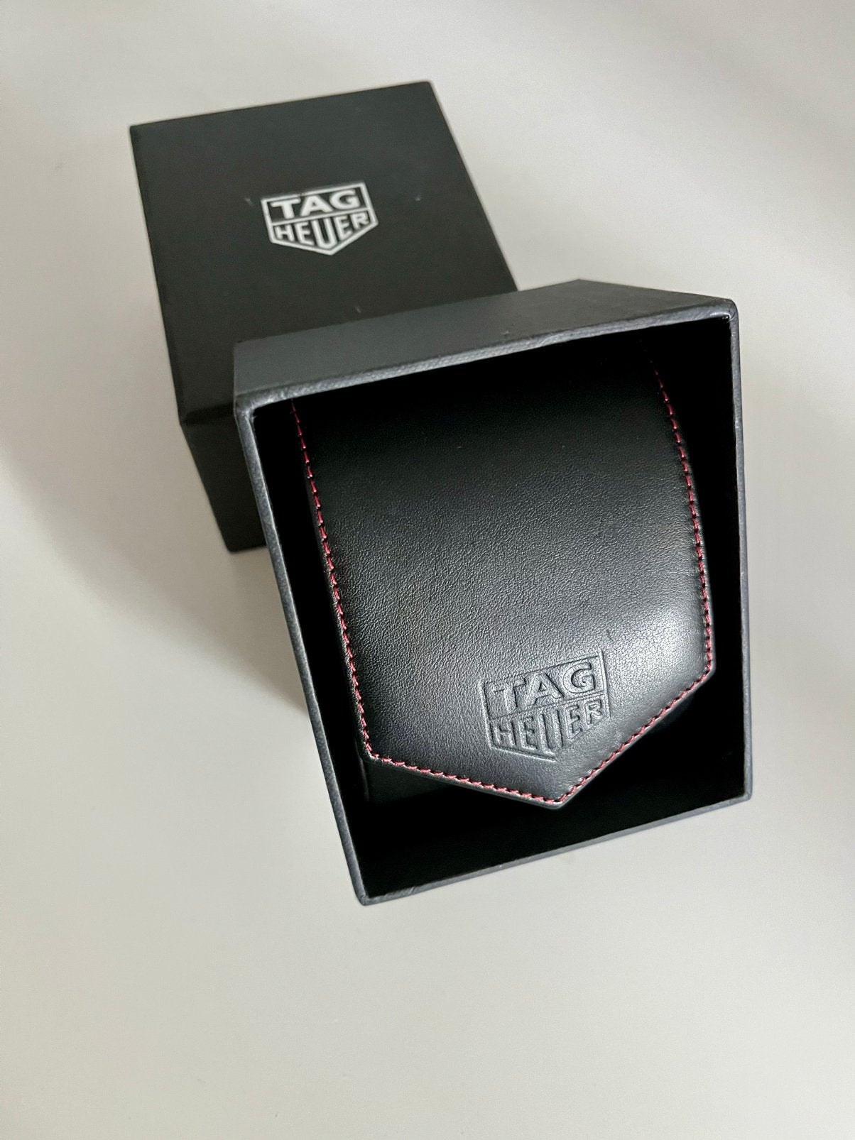 TAG Heuer leren reisetui, Sieraden, Tassen en Uiterlijk, Horloges | Heren, Ophalen of Verzenden, Zo goed als nieuw, Leer, TAG Heuer