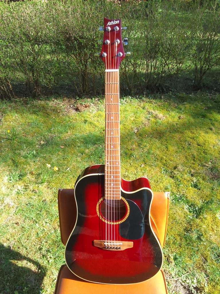 Semi akoestische gitaar Ashton D25, Muziek en Instrumenten, Snaarinstrumenten | Gitaren | Akoestisch, Zo goed als nieuw, Western- of Steelstringgitaar