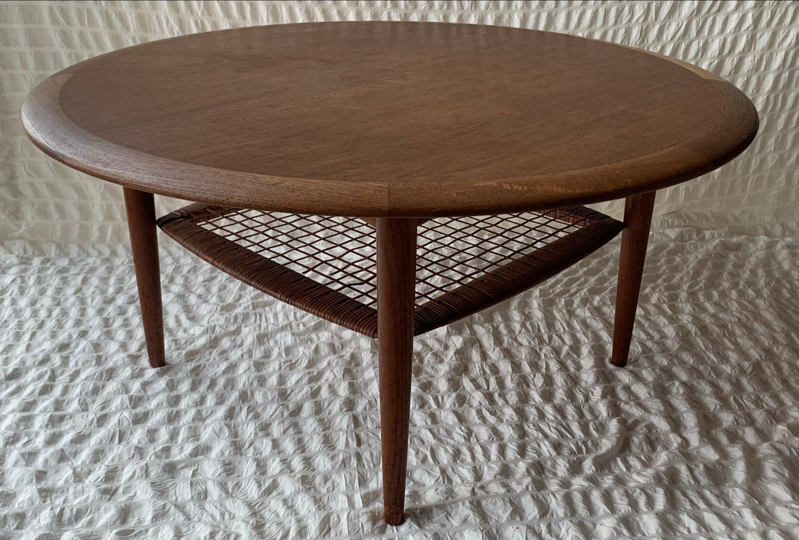 Johannes Andersen Salontafel Teak met Rotan, jaren '60, Antiek en Kunst, Ophalen