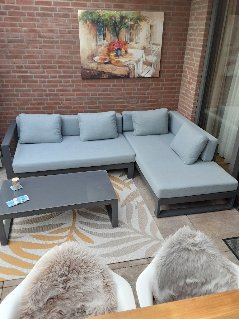 Loungebank, Tuin en Terras, Tuinsets en Loungesets, Ophalen, 5 zitplaatsen, Aluminium, Zo goed als nieuw