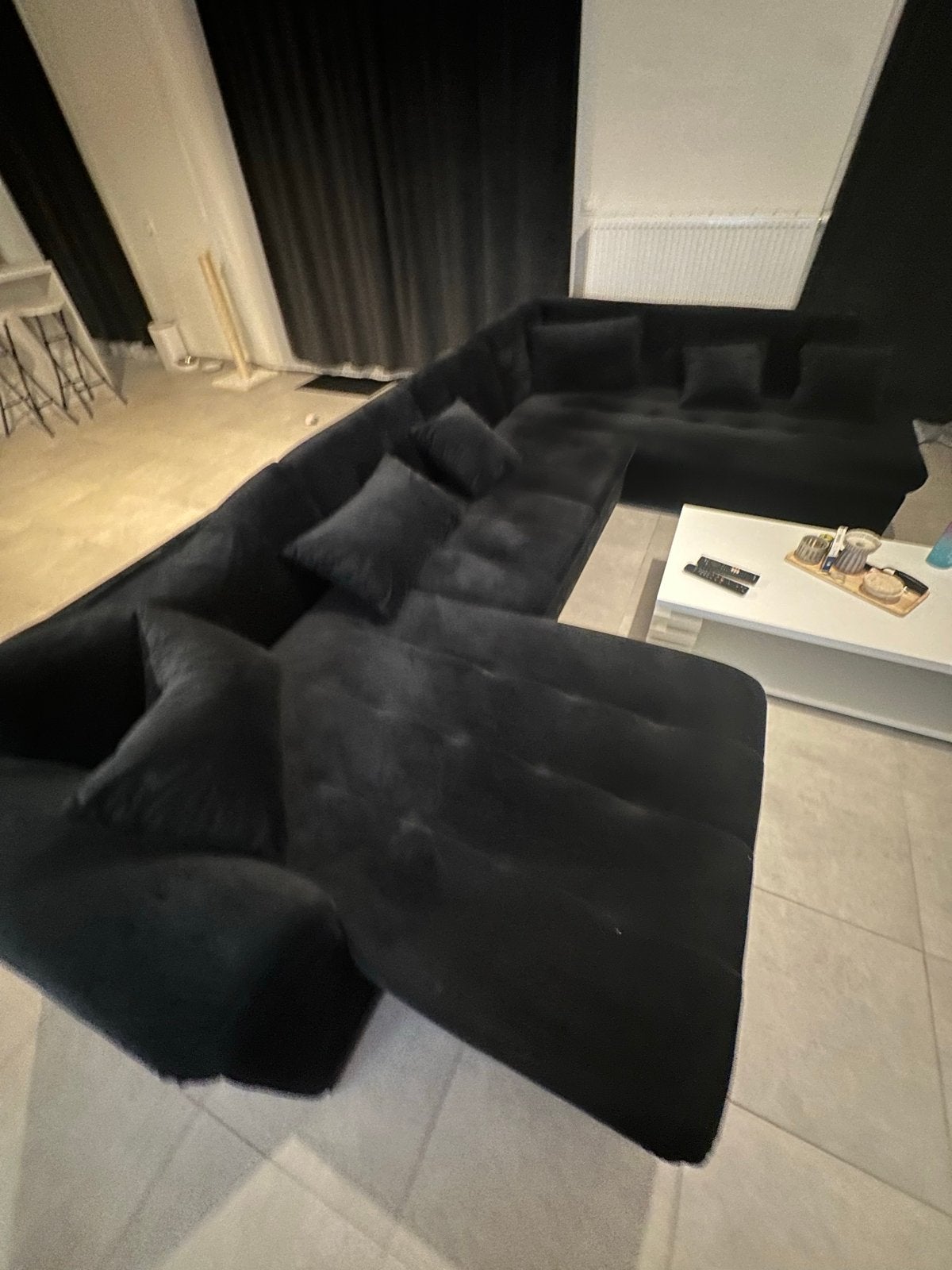 Grote Velvet Hoekbank - 350 cm breed - 3 jaar oud, Ophalen, Gebruikt, Hoekbank, 300 cm of meer