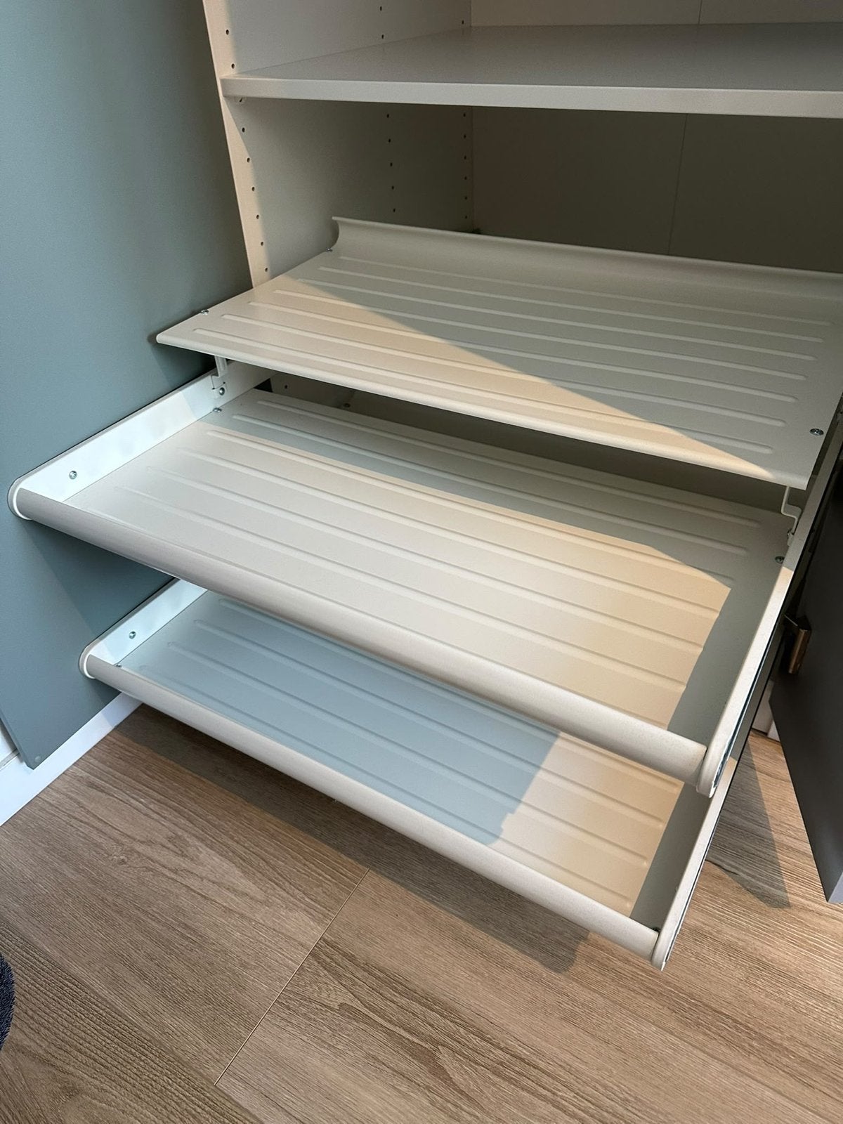 IKEA KOMPLEMENT set: schoenenrek, plank, broekhanger, Ophalen, Met plank(en), Kunststof, 200 cm of meer
