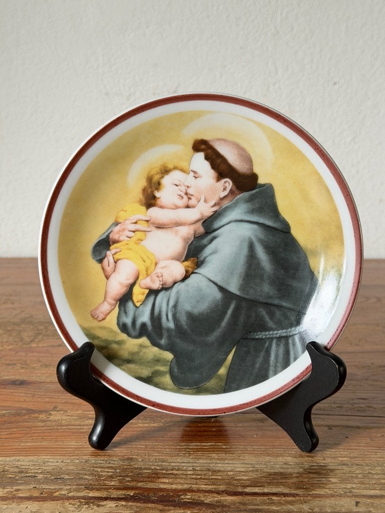 Wandbord / sierbord -  Heilige Antonius van Padua met kind, Ophalen of Verzenden