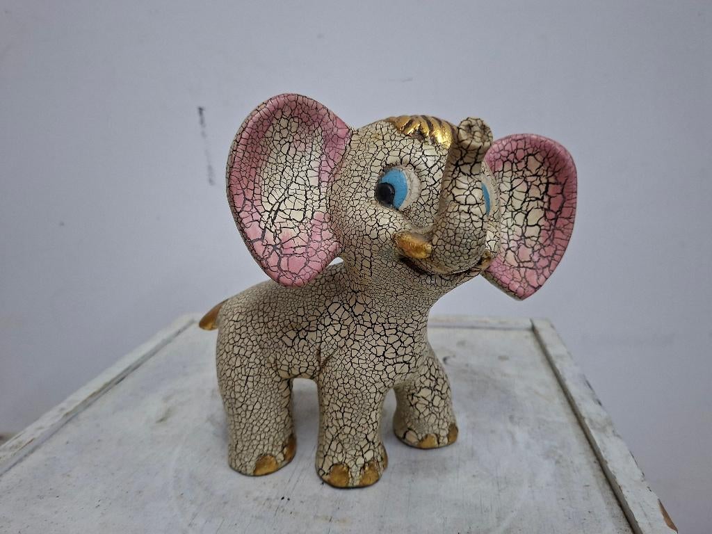 vintage oud handgemaakt zwaar olifant beeld, Ophalen of Verzenden, Beeld