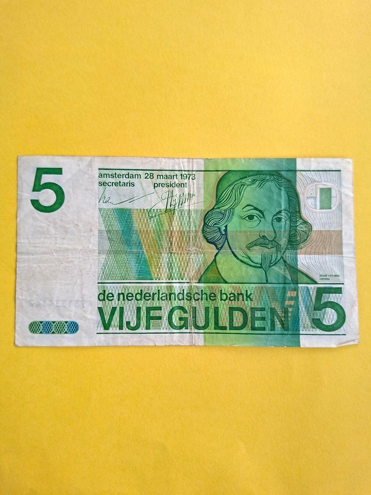 5 gulden Vondel II 1973 in ZFR
Serie nummer 4931534142
PL 24, Postzegels en Munten, Bankbiljetten | Nederland, Ophalen of Verzenden