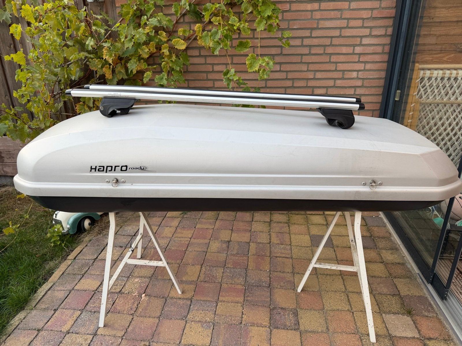 Hapro Roady Dakkoffer met Hapro Cronos 125+ ALU dakdragers, Ophalen of Verzenden, Gebruikt