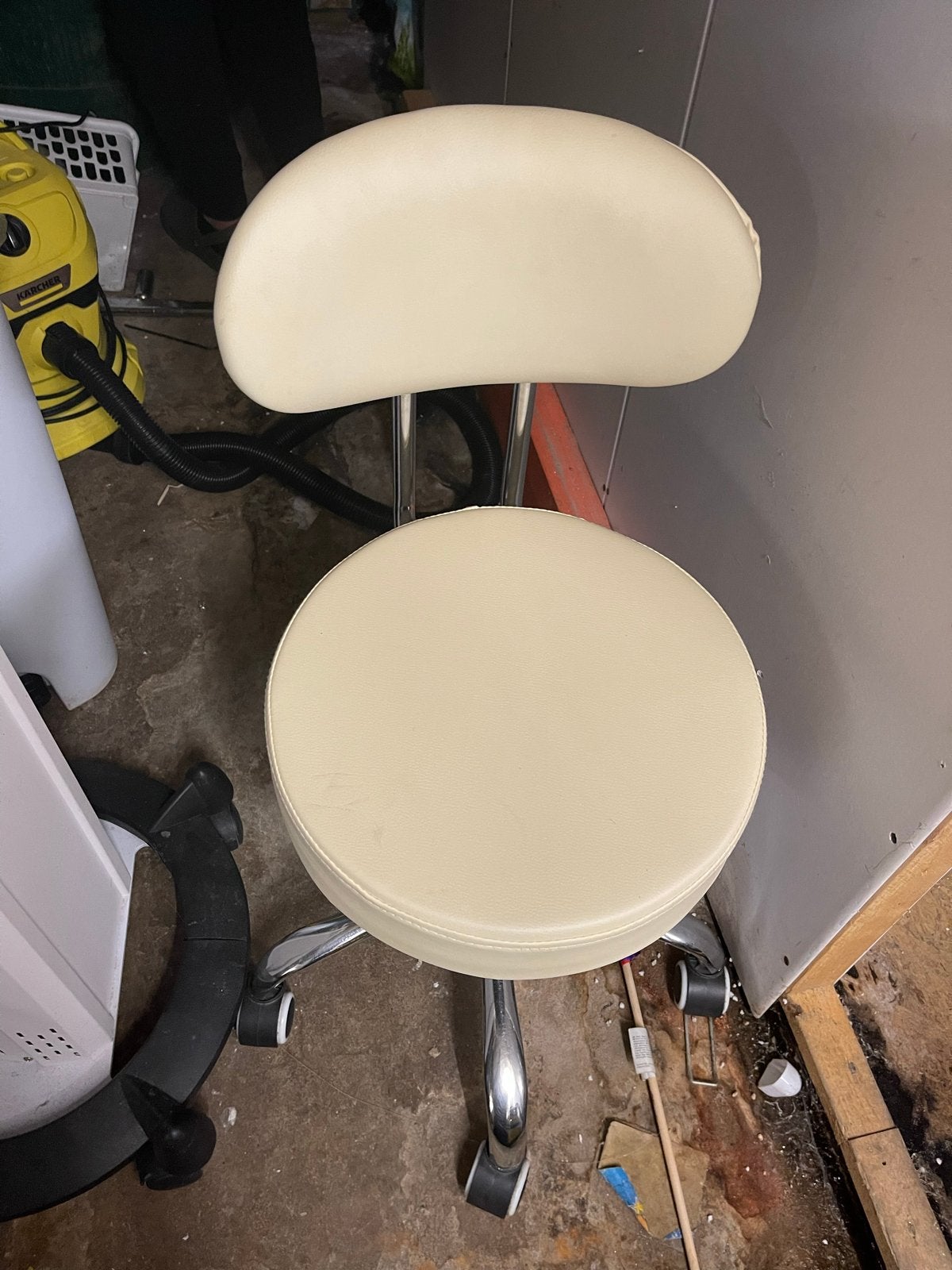 Set van 2 salonstoel op wielen - Crèmekleurig, Ophalen, Gebruikt, Twee, Overige kleuren