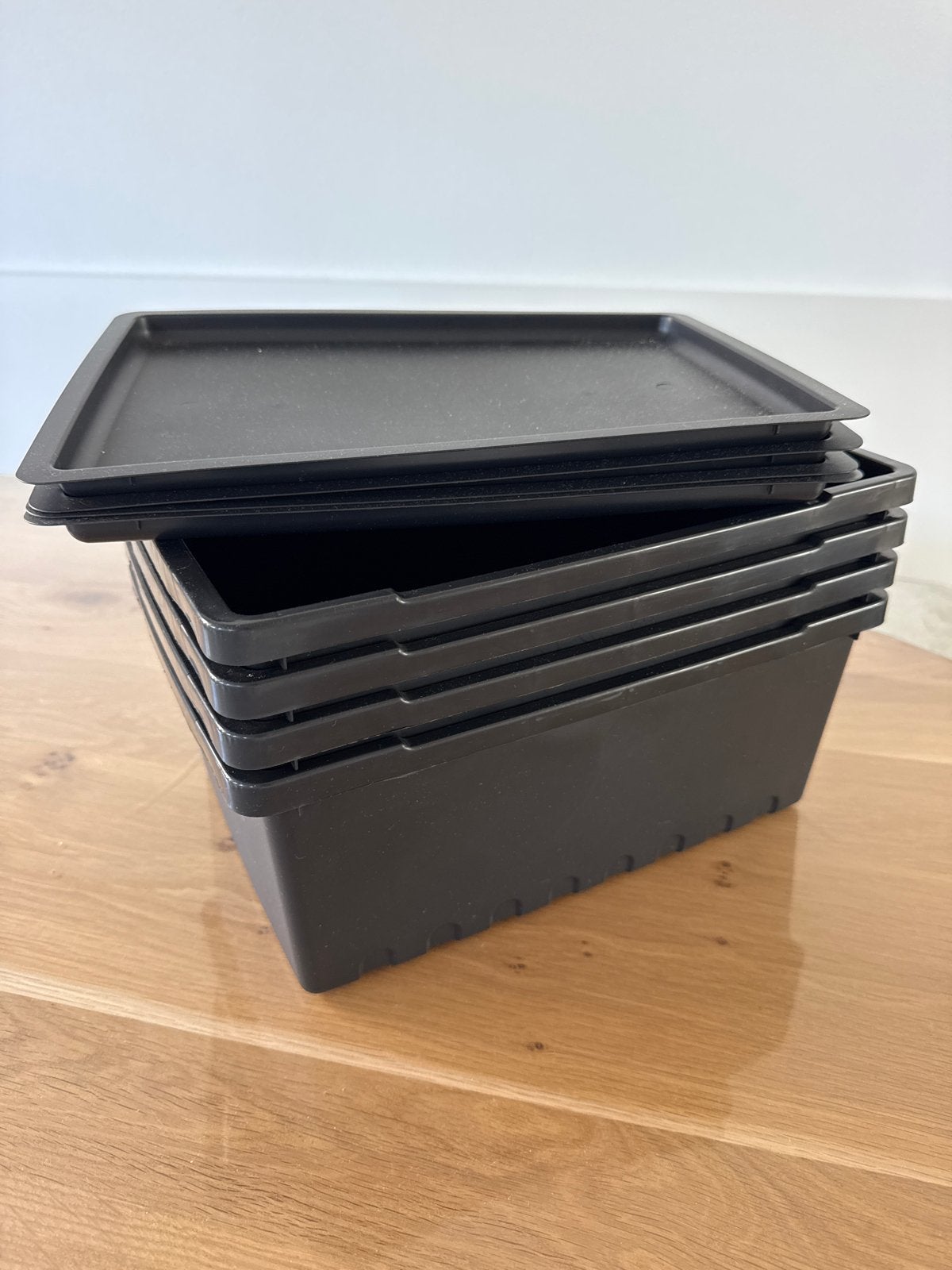 4x IKEA UPPNOFSAD bakken met deksel - Zwart, Ophalen, Zo goed als nieuw, 5 – 50, Minder dan 50 cm