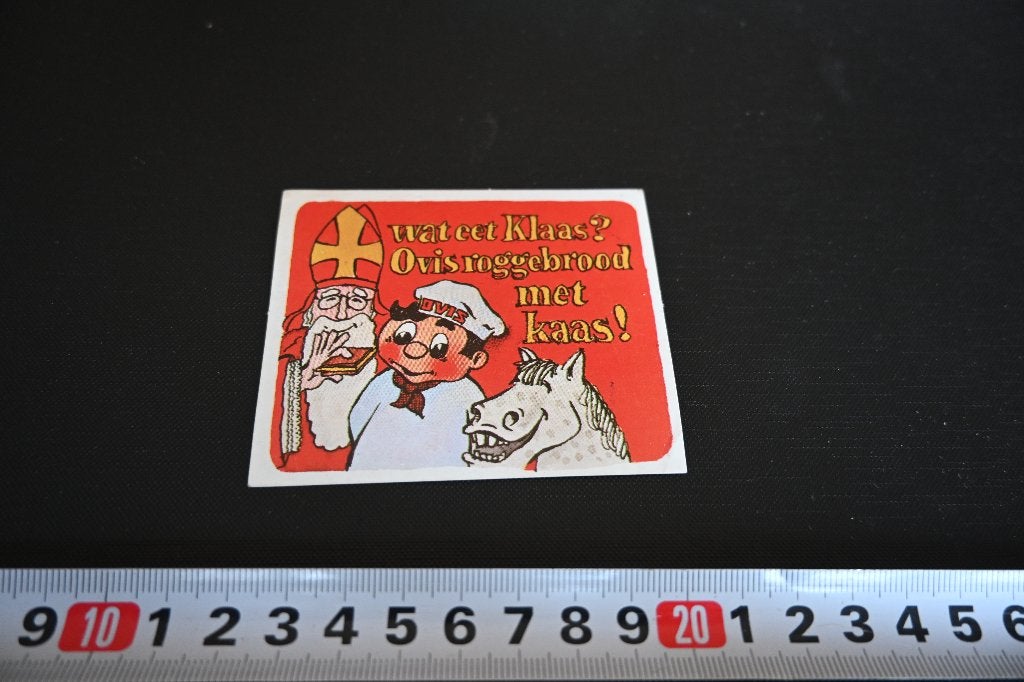 sticker Wat eet Klaas ? OVIS Roggebrood met kaas !  *, Verzamelen, Ophalen of Verzenden, Zo goed als nieuw