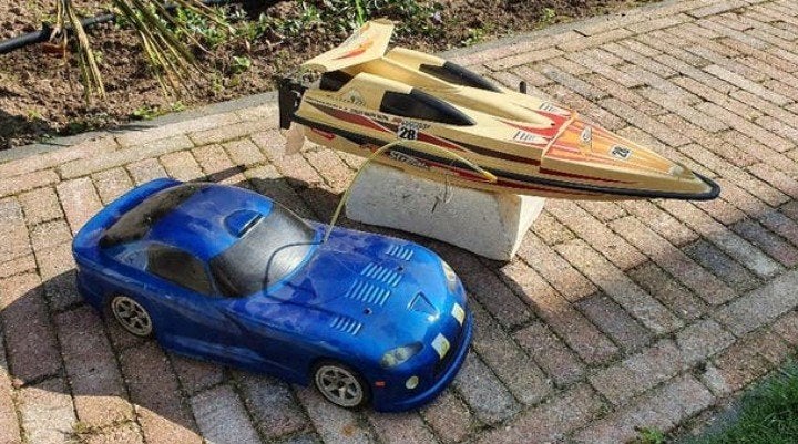 Complete RC Hobby! Auto+Boot, Hobby en Vrije tijd, Ophalen, Gebruikt, Auto offroad, Schaal 1:10