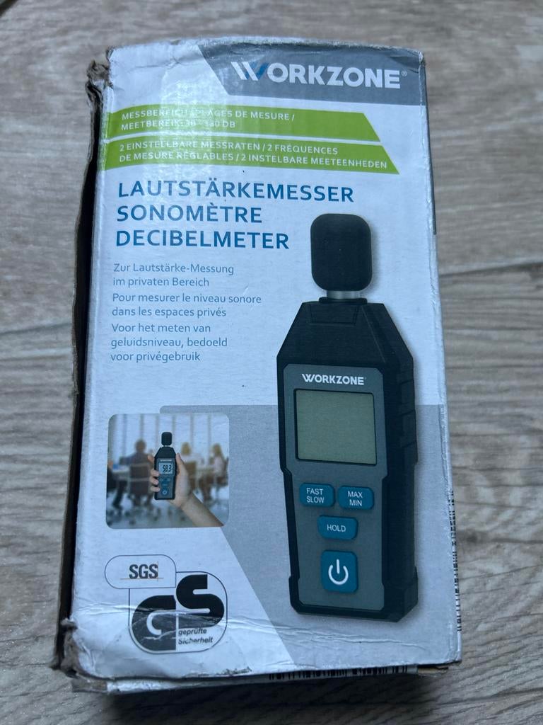 WORKZONE Decibelmeter - Geluidsniveaumeter, Doe-het-zelf en Verbouw, Meetapparatuur, Verzenden, Nieuw, Geluid