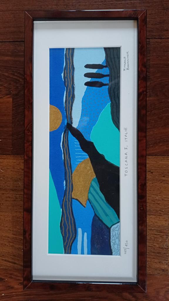 Gesigneerde kleine zeefdruk van Ronald Boonacker. Toscana 1, Antiek en Kunst, Kunst | Litho's en Zeefdrukken, Ophalen of Verzenden